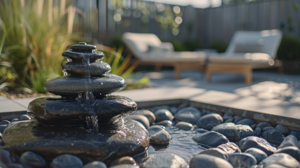 beach style garden water feature