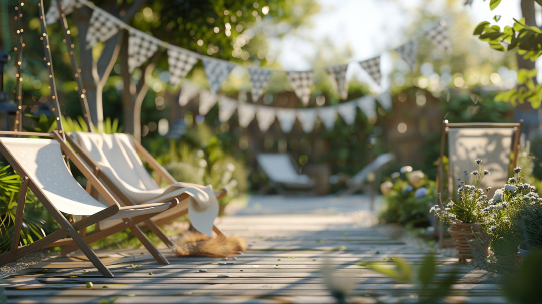 beach style garden - bunting