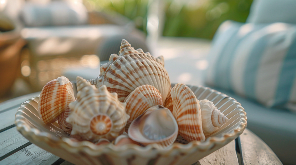 beach style garden shells