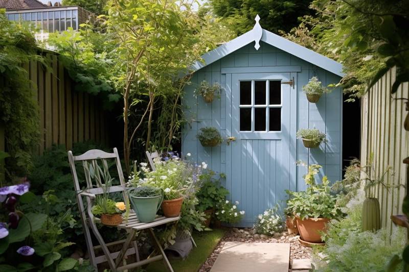 Light blue shed paint colour