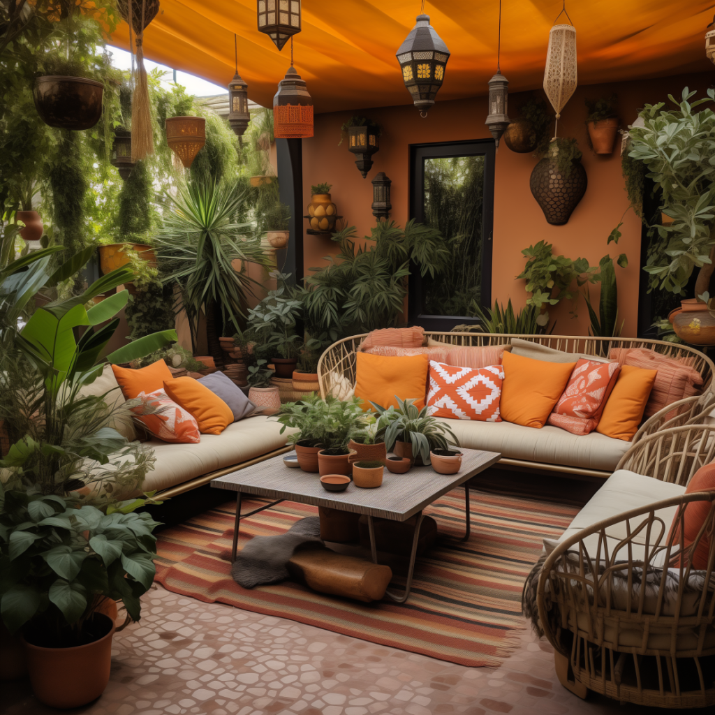 Moroccan-Style Garden seating srea