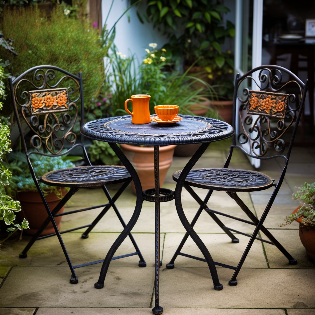 Moroccan-Style Garden wrought iron table
