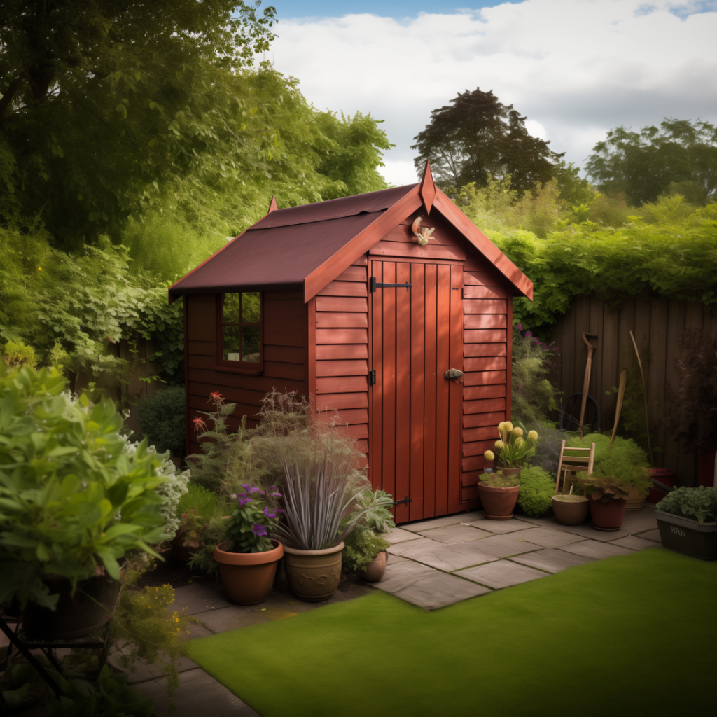 reddish brown shed paint colour