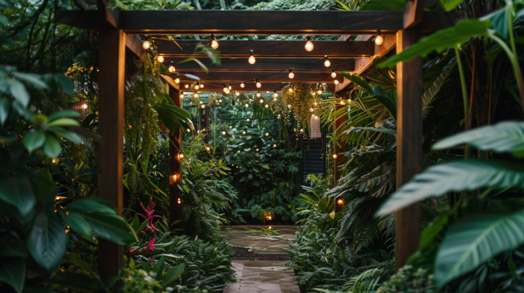 bali style garden - lighting