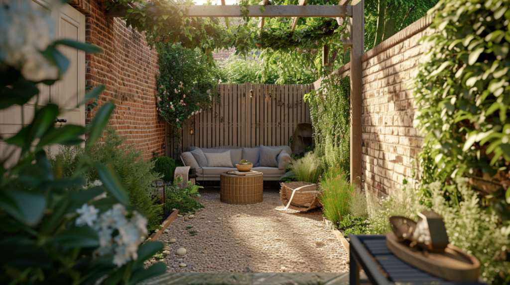 courtyard garden ideas - privacy pergola