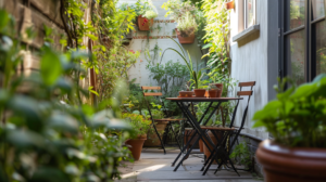 courtyard garden ideas - space saving furniture