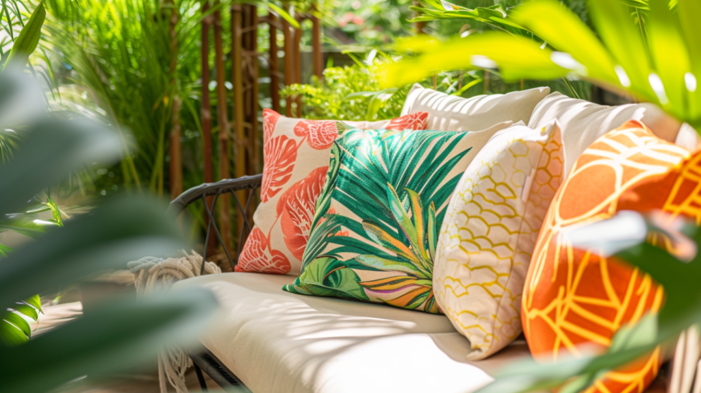 tropical garden cushions