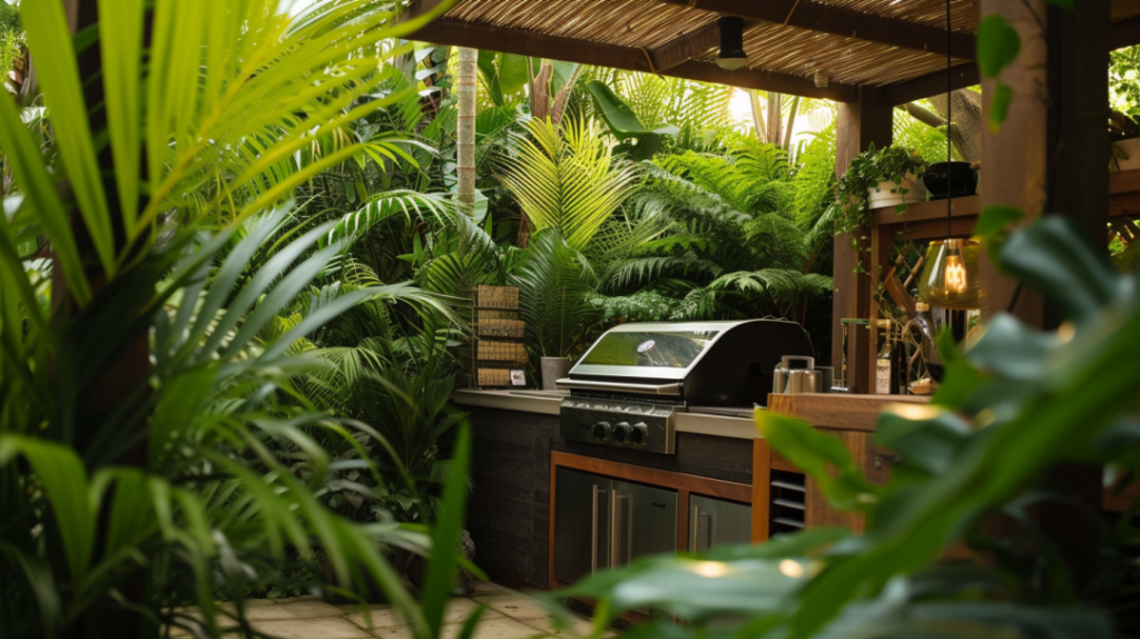 tropical garden ideas outdoor kitchen