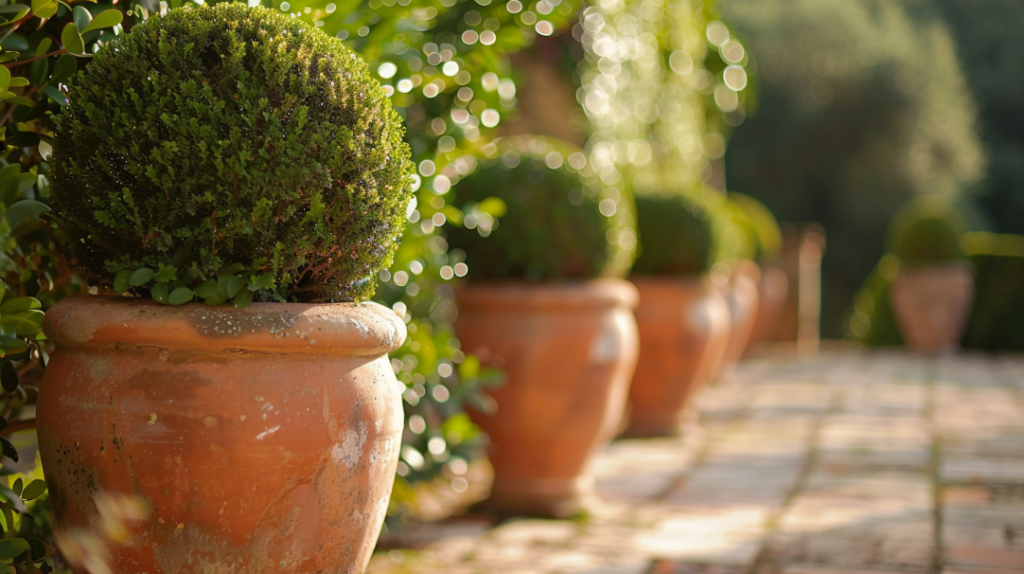 Italian style garden - terracotta pots