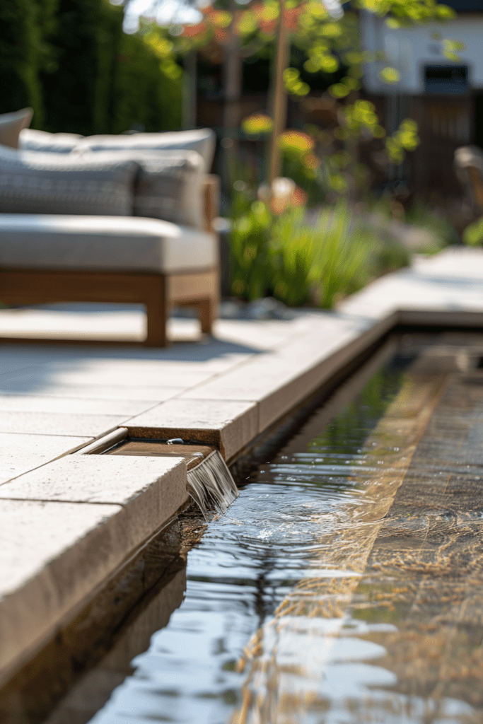 modern garden design water feature